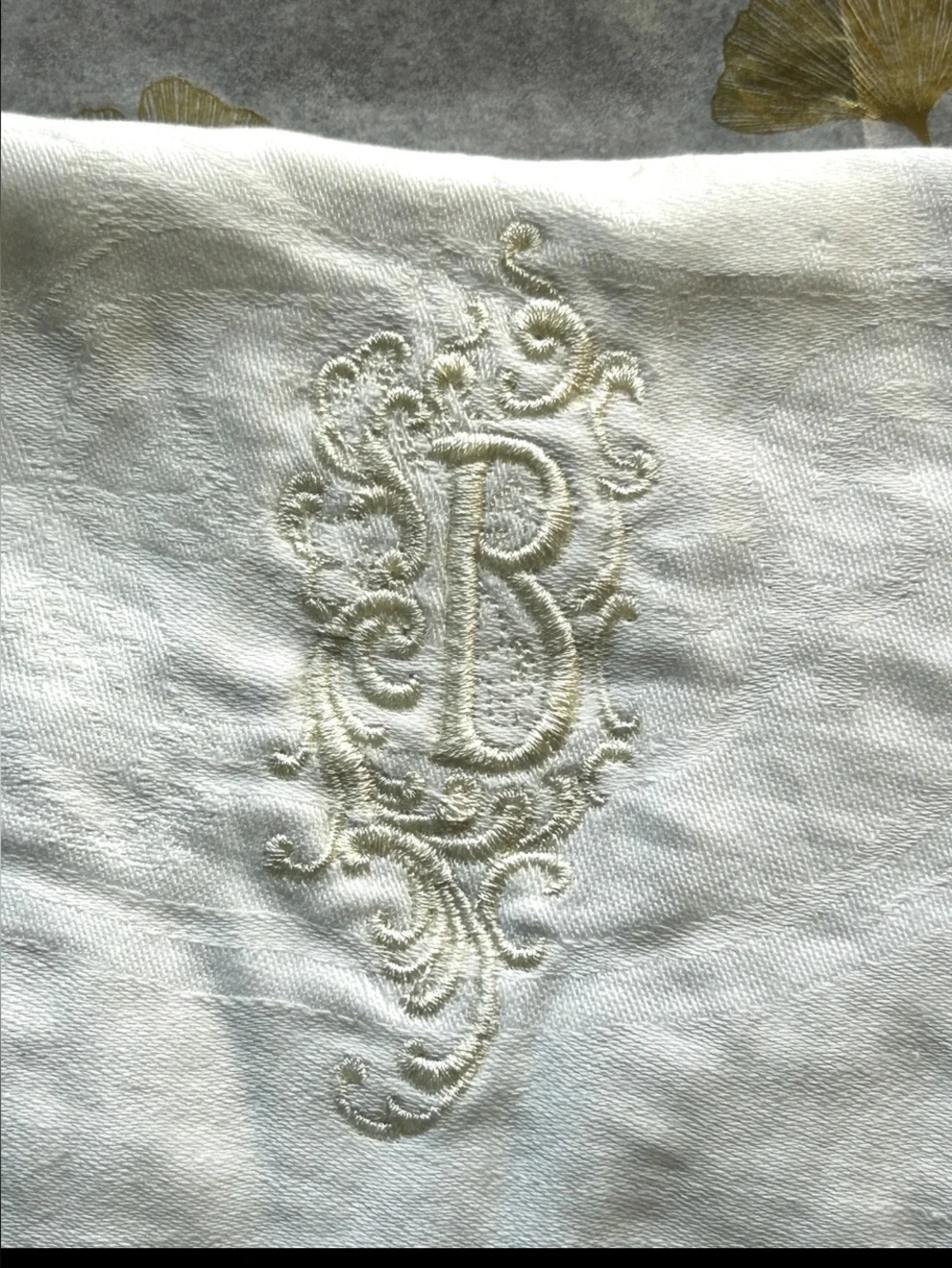 Antique Pillow Cover Monogram B Vintage Bedroom Pillow Cover Daisy 100% Cotton